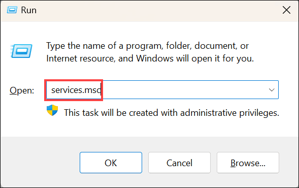 رفع خطای بهروزرسانی ویندوز 11 در 6 مرحله ساده 20 Run Command to launch Windows Services window رفع خطای بهروزرسانی ویندوز 11 در 6 مرحله ساده تیر 1405 19