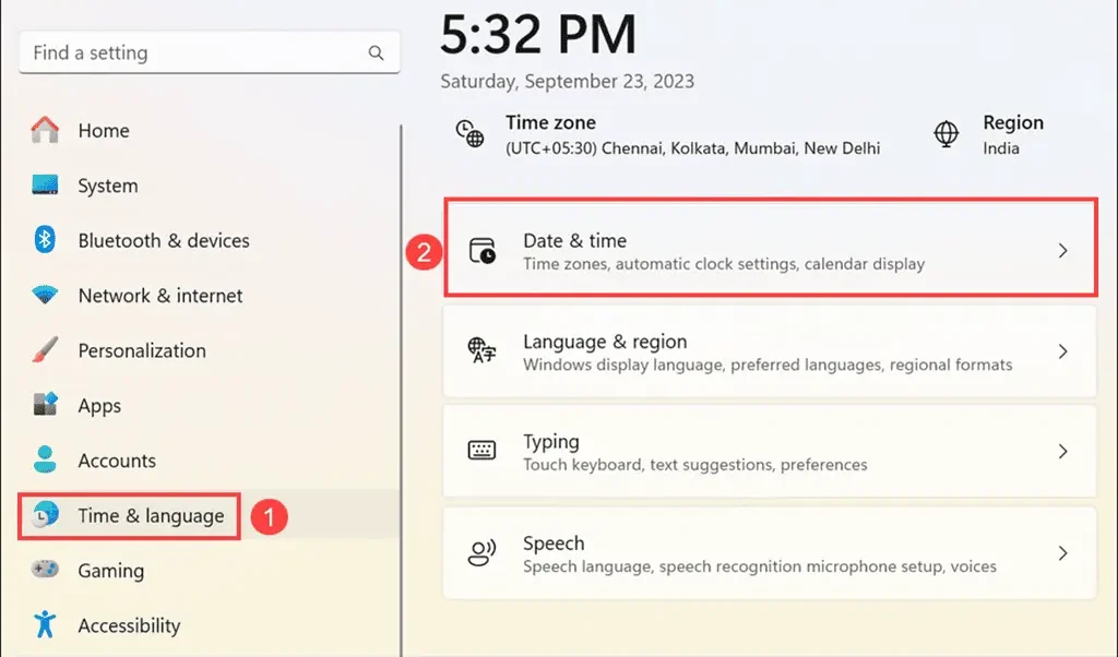 رفع خطای بهروزرسانی ویندوز 11 در 6 مرحله ساده 8 windows 11 Date and Time settings e1736674341573 رفع خطای بهروزرسانی ویندوز 11 در 6 مرحله ساده تیر 1405 7